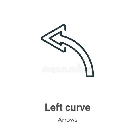 Curve Arrows Outline Vector Icon Thin Line Black Curve Arrows Icon