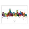 Affiche D Art Illustration Ville Angers France Skyline Michael Tompsett