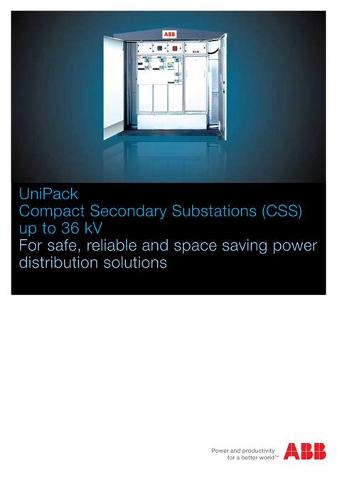 PDF UniPack Compact Secondary Substations CSS Up To 36 Catalogue