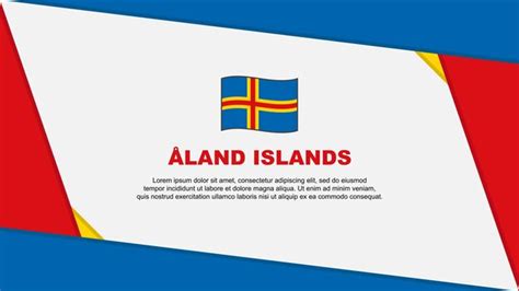 Premium Vector Aland Islands Flag Abstract Background Design Template