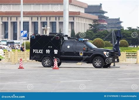 Chinese Police Pick-up Truck in Beijing Editorial Image - Image of ...