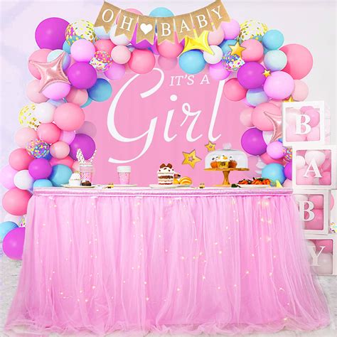 Partybysam Pink Tulle Table Skirt For Rectangle Tables Ft Pink Tutu