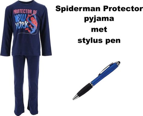 Spiderman Marvel Pyjama Protector Donkerblauw Met Stylus Pen