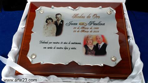 Placa Aniversario Placa Bodas de oro Artesanía y Souvenirs de Alcoy