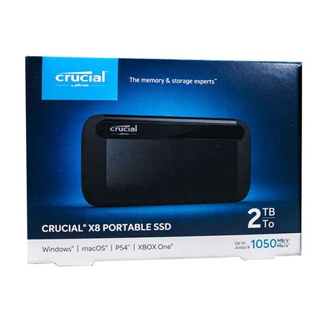 Crucial 2TB X8 External USB 3 2 Gen 2 Portable SSD 1050MB S