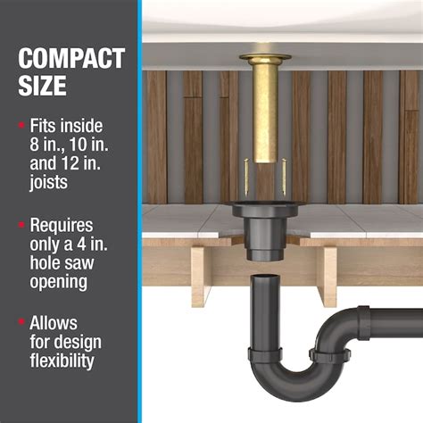 Oatey 4 In Abs Freestanding Black Drainoverflow Kit Drain With Brass