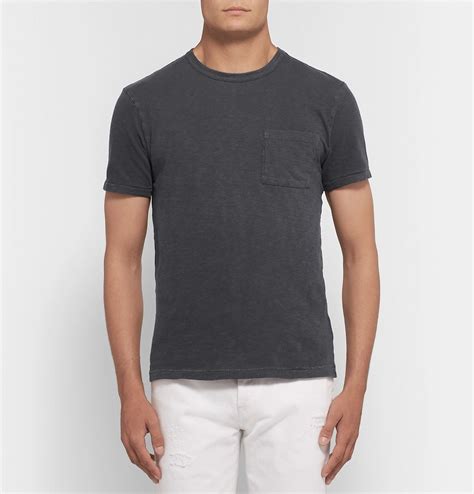 J Crew Slim Fit Garment Dyed Slub Cotton Jersey T Shirt Men