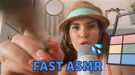 FAST ASMR te maquillo rápido con muchos mouth sounds cosquillosos