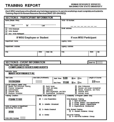 Training Report Template Report Template Templates Statement Template