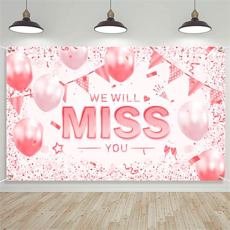 We Will Miss You Party Supplies Rose Gold We Will Miss You Banner Going ...