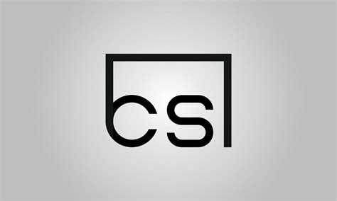 Letter CS logo design. CS logo with square shape in black colors vector ...