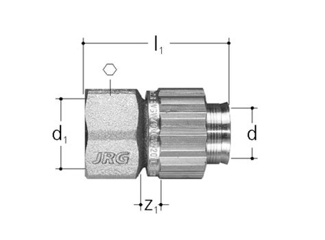 JRG Sanipex Übergang Rotguss Mit Innengewinde d 25 mm Zoll 3 4 inch