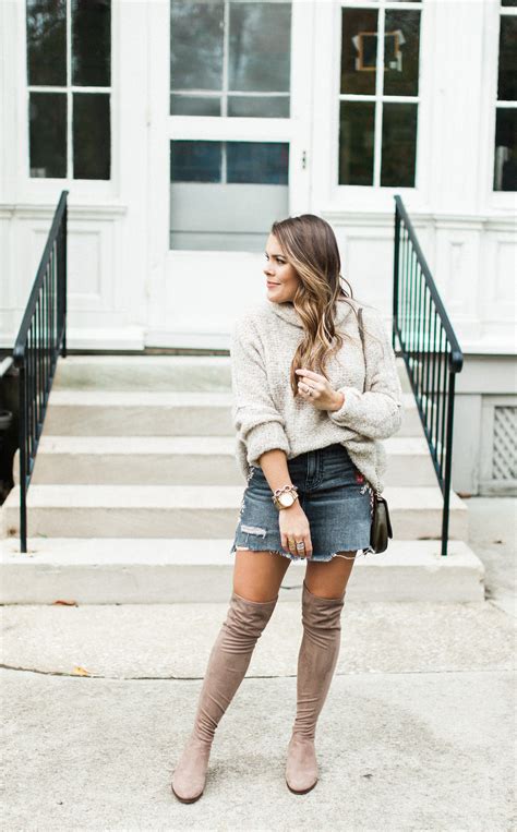 A Denim Skirt For Fall Glitter And Gingham