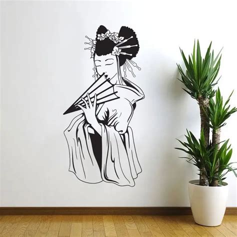 Oriental Woman Girl Japanese Geisha Wall Decal Decor Sticker Art Vinyl