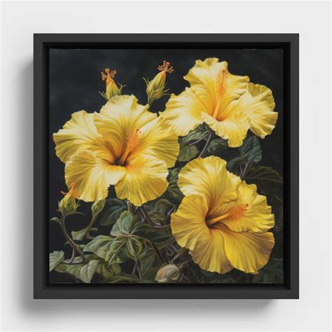 Yellow Hibiscus Framed Canvas By VanoverDesigns Canvas Frame Floral