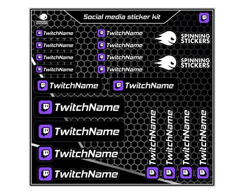 Twitch Social Media Sticker kit - SpinningStickers | #1 Motorcycle ...