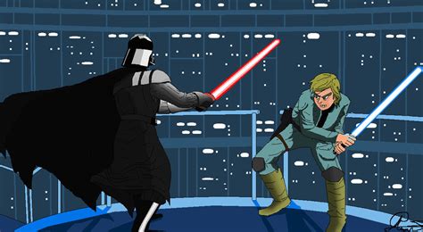 Darth Vader Vs Luke Skywalker Star Wars By Robert Ams On Deviantart