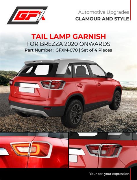 Buy Maruti Suzuki Brezza Chrome Finish Tail Lamp Garnish Superfluous Mart