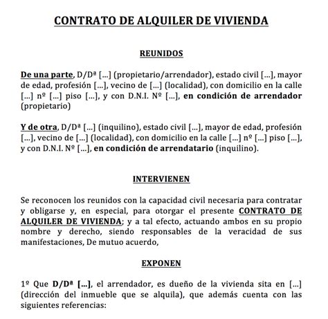 Descargar Modelo De Contrato De Alquiler Vivienda Hot Sex Picture