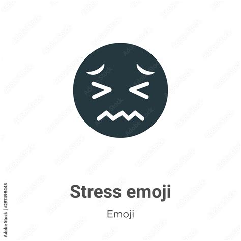 Stress emoji vector icon on white background. Flat vector stress emoji ...