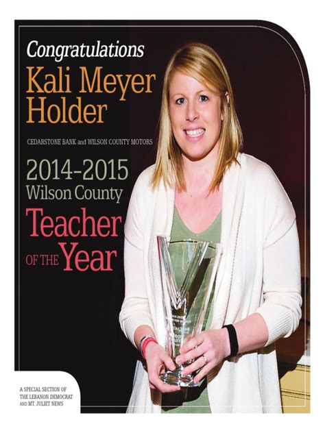 2014-2015 Teacher of The Year | PDF | Teachers | Classroom