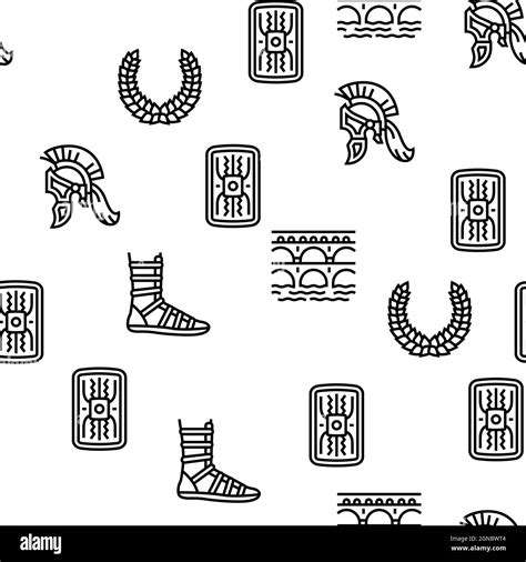 Ancient Rome Antique History Vector Seamless Pattern Stock Vector Image