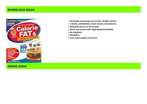 Calorieking 2020 Larger Print Calorie Fat Carbohydrate Counter Hardcover