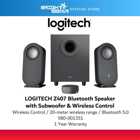 LOGITECH Z407 Bluetooth Speaker with Subwoofer & Wireless Control | Lazada