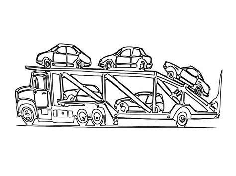 Free Car Transporter Coloring Page Free Printable Car Transporter