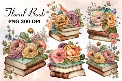 Flower Book Watercolor Sublimation Graphic By Cat Lady Creative Fabrica