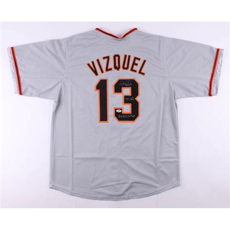 Omar Vizquel Signed Jersey Inscribed X Gg X All Star Psa Coa