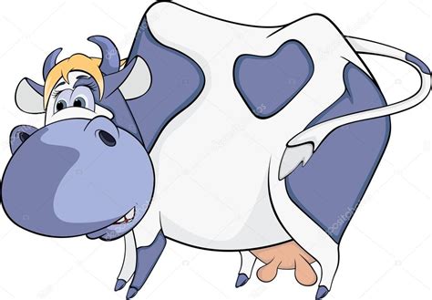 Happy blue cow. Cartoon Stock Vector Image by ©liusaart #22685457