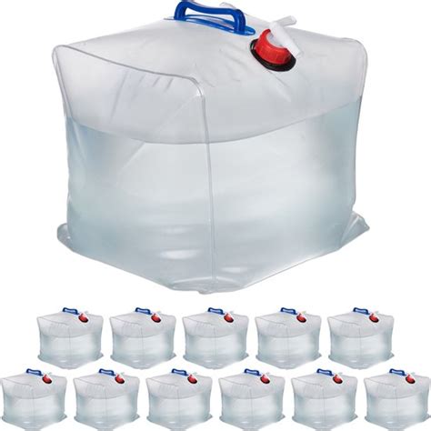 Relaxdays X Opvouwbare Jerrycan Liter Water Jerrycan Met Kraan