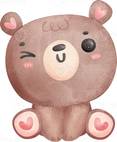 Cute Teddy Bear Watercolor 28719903 Png