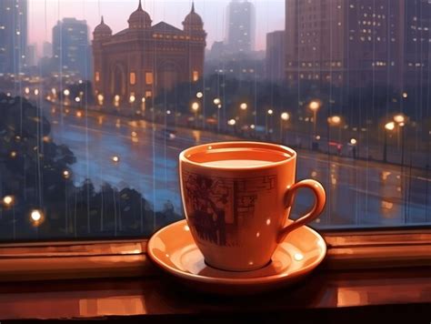 Premium Ai Image Indian Tea Mumbai City Street Ai Generated