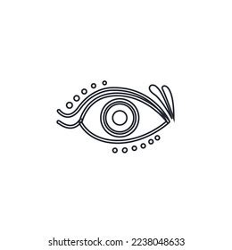 Hand Drawing Eye Line Icon Outline Stock Vector (Royalty Free ...