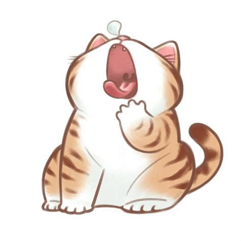 Cute Cat Cartoon with Tongue Sticking Out