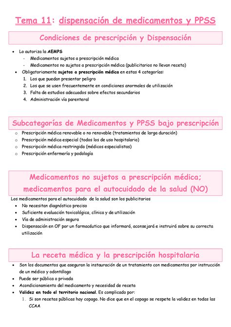 Tema Apuntes Tema Dispensaci N De Medicamentos Y Ppss