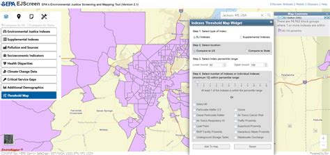 Threshold Maps In Ejscreen Us Epa