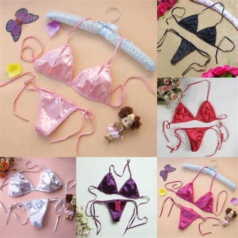 Panties Bikini Satin Bra Lace Up Lingerie Satin Silk Sexy Thong Underwear Ebay
