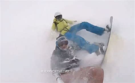 Skier Goes On Slide For Life Taking Out Everything In His Path Jerry