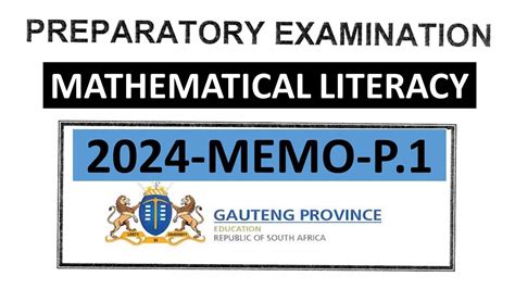 2024 MEMO MATHEMATICAL LITERACY P 1 GRADE 12 PRELIM EXAMS GAUTENG