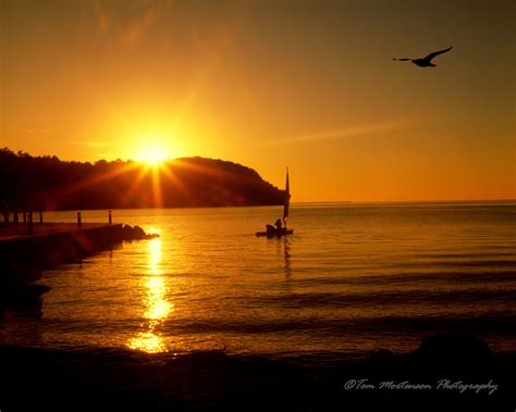 Sailboat at Sunset (Door County, Wisconsin). Bay Door, Sister Bay, Door