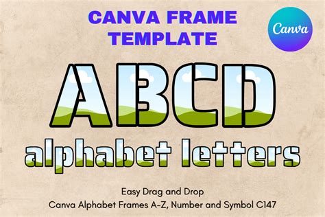 Canva Letters Frame Alphabet Template147 Graphic By Mellow Template · Creative Fabrica