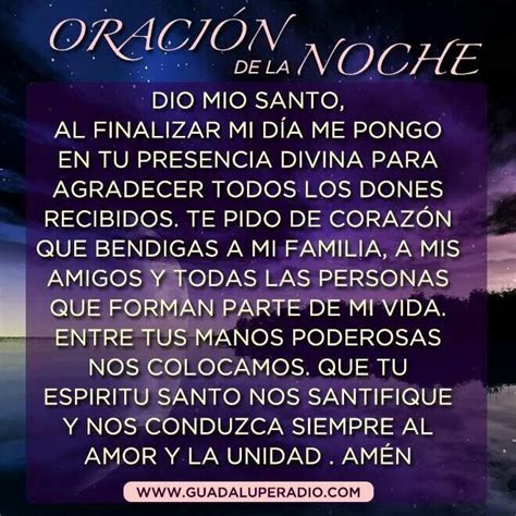 Oraci N De La Noche Night Prayer Good Night Prayer Prayers