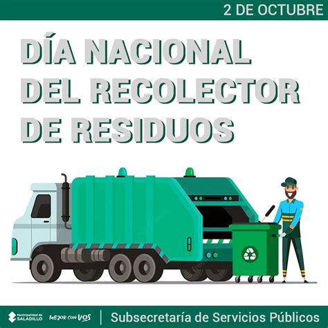 2 de octubre Día Nacional del Recolector de Residuos Municipalidad