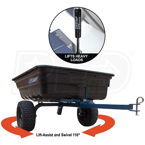 Oxcart Hydraulic Assisted 12 Cubic Foot Poly Dump Cart W Swivel Dump And Run Flat Tires Oxcart