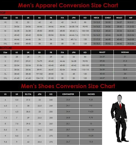 size chart | Mens outfits, Size chart, Men