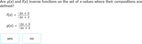 Ixl Check Whether Two Rational Functions Are Inverses Year 12 Maths