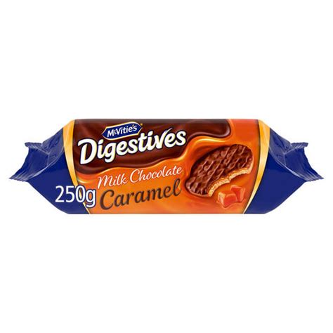 Mcvities Digestives Milk Chocolate The Caramel One 250g Sweet Biscuits Iceland Foods